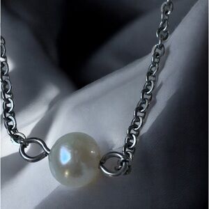 Genuine Freshwater Pearl Silver Tone Choker  Collar Necklace Woman’s Jewelry